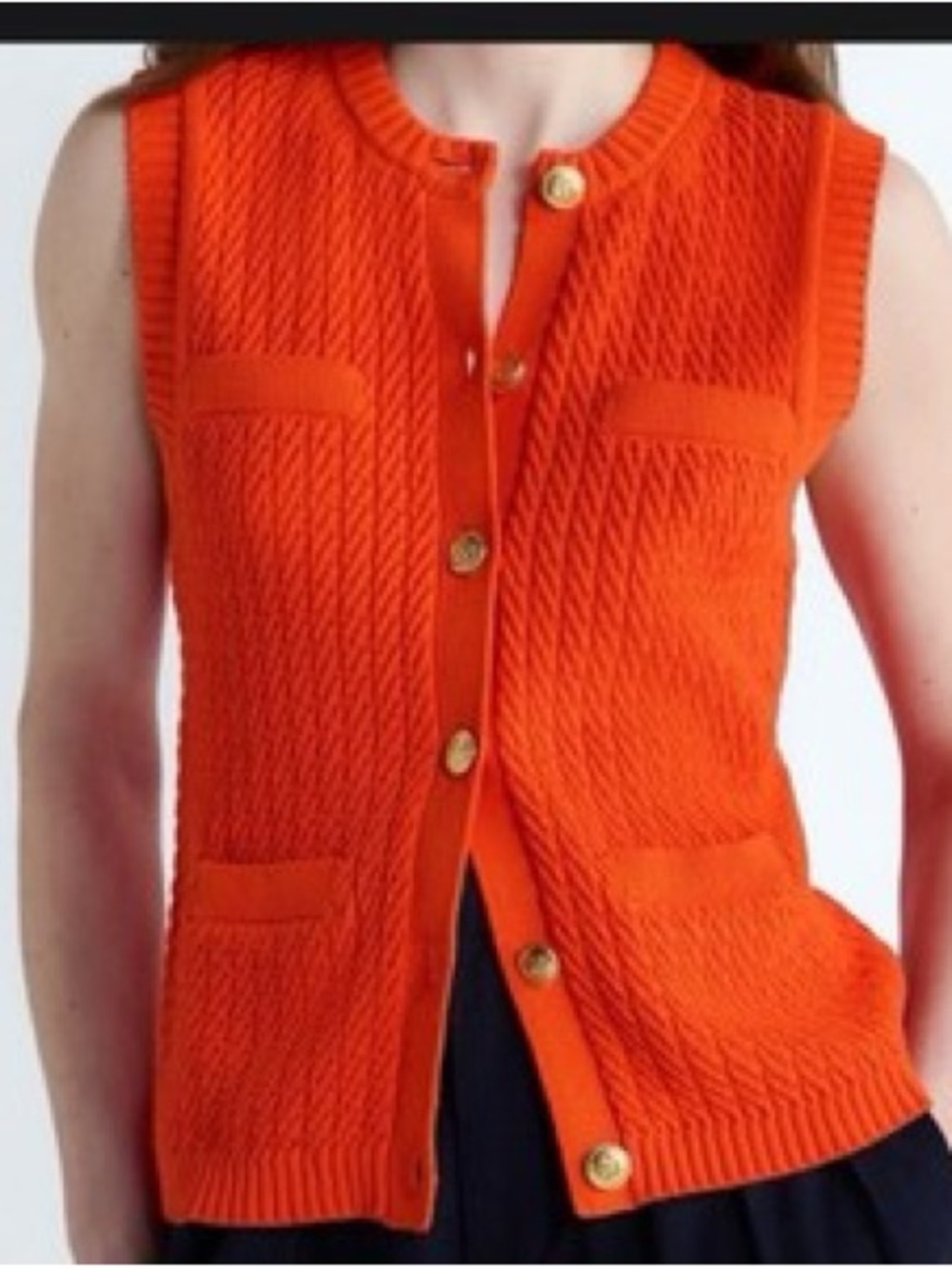 FREE ASSEMBLY BUTTON FRONT SWEATER VEST
